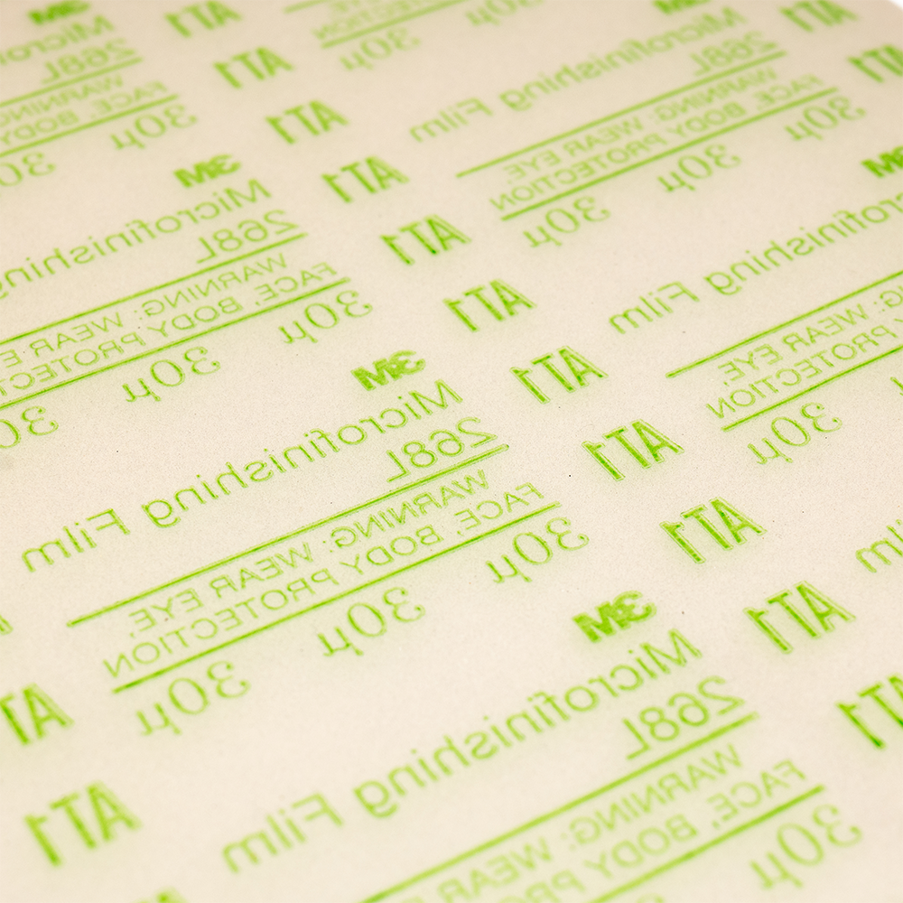 Close-up of the abrasive surface of Dead Sharp 30 micron sharpening film