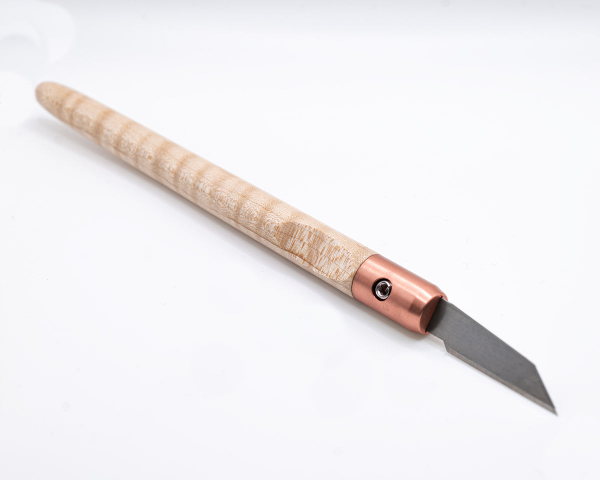 Curly Maple & Copper Marking Knife