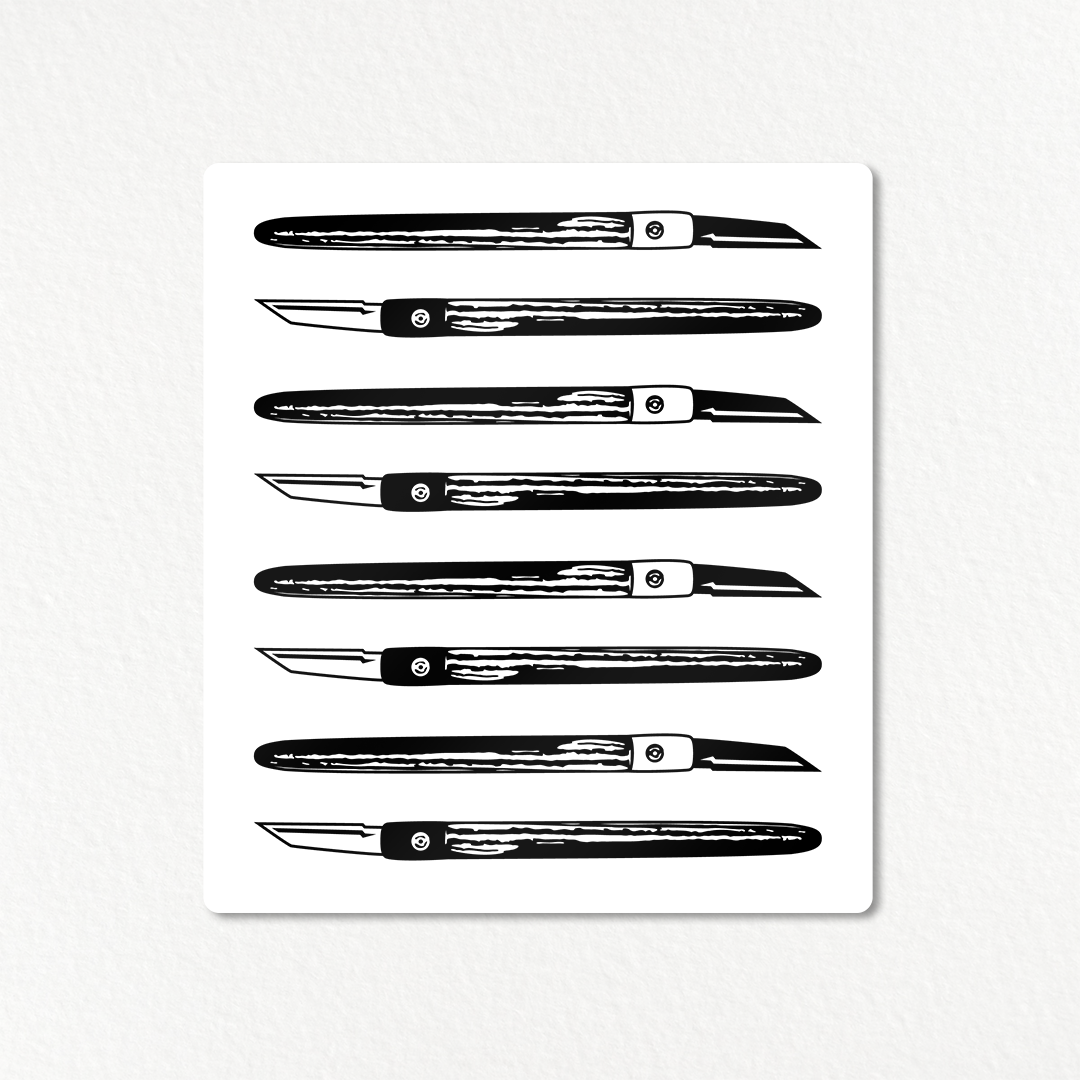 Marking Knife Collection Sticker (White)