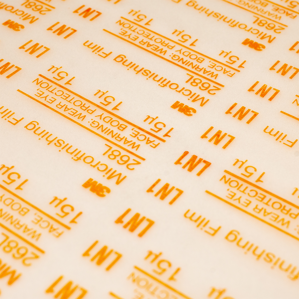 Close-up of the abrasive surface of Dead Sharp 15 micron sharpening film