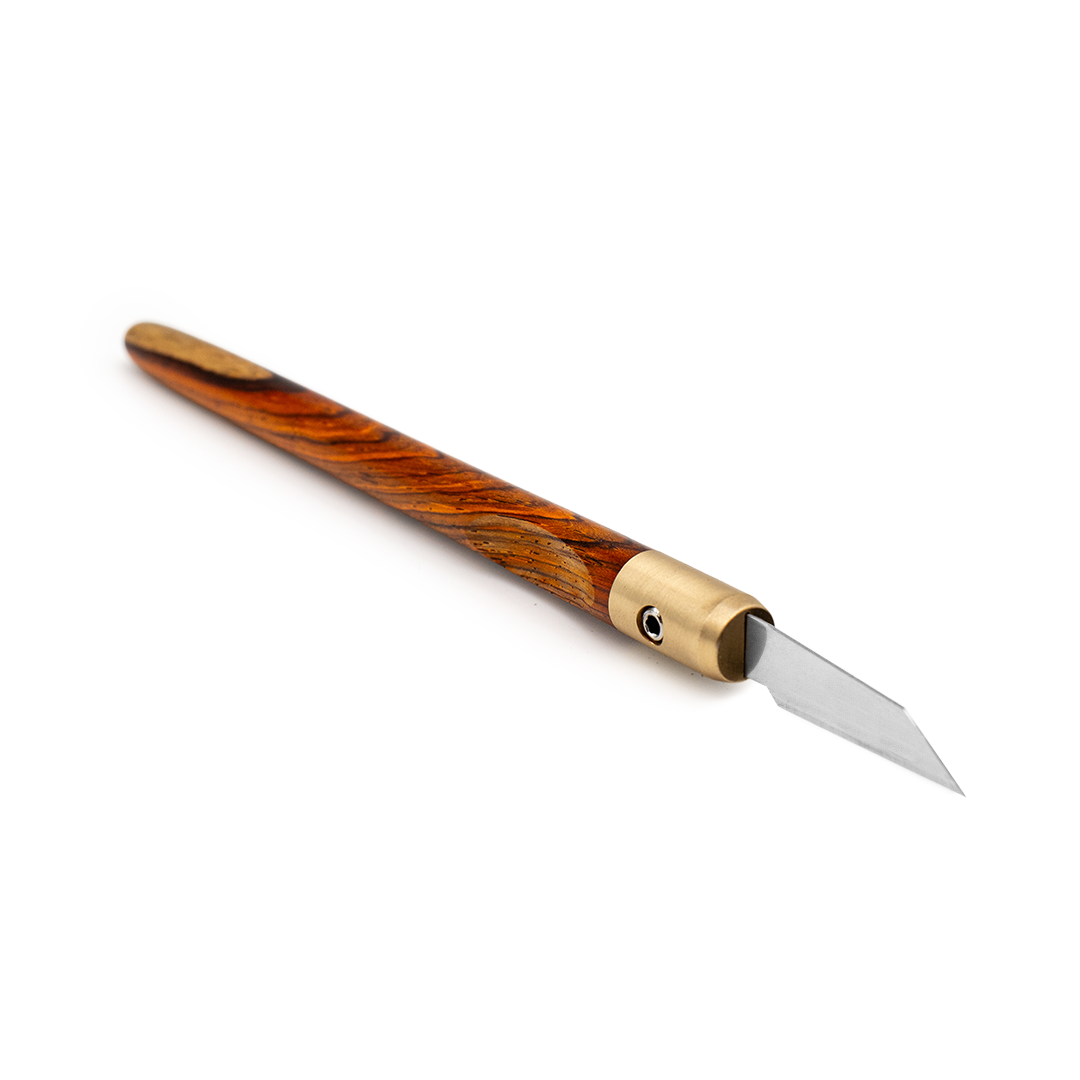 Sappy Cocobolo (Light) & Brass Marking Knife