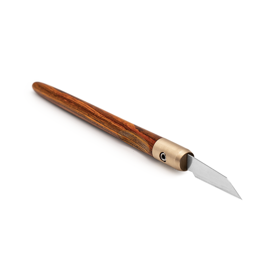 Cocobolo (Light) & Bronze Marking Knife