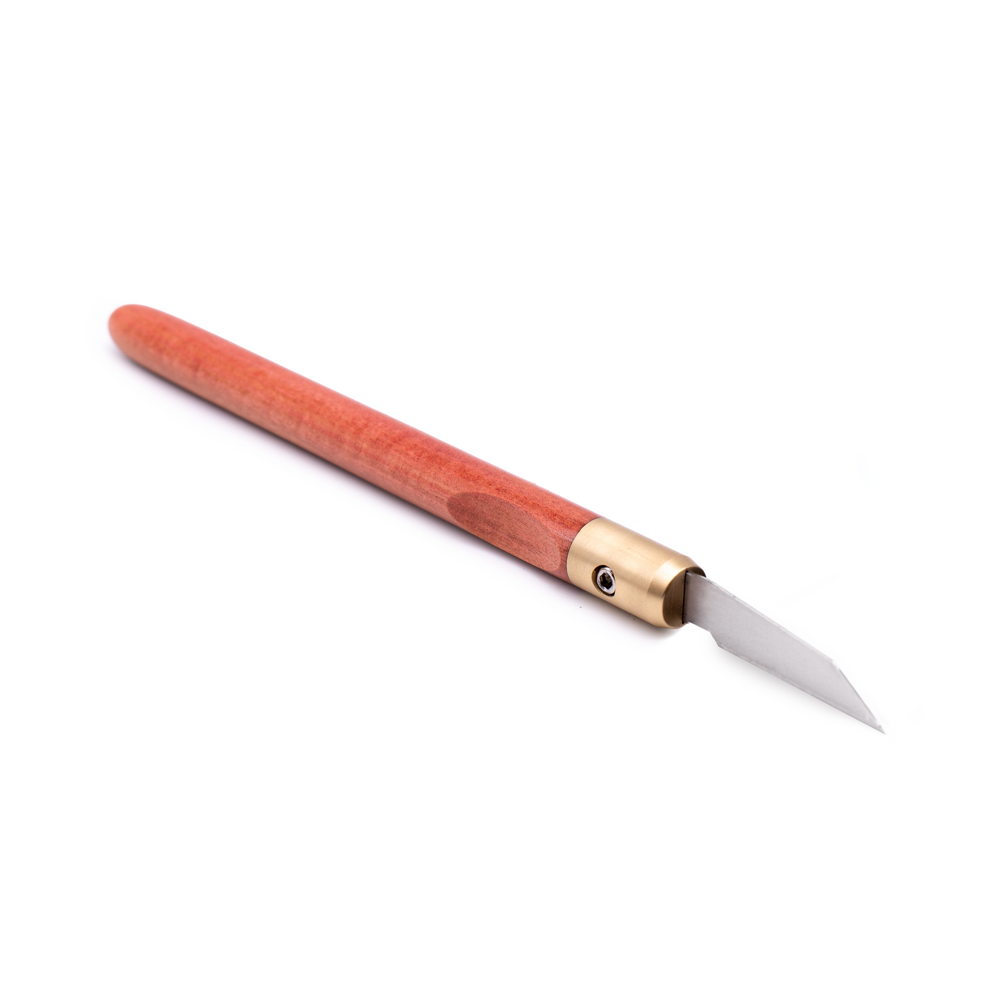 Pink Ivory & Brass Marking Knife