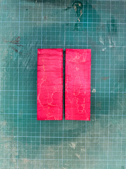 Red Stabilised Curly Maple Scales