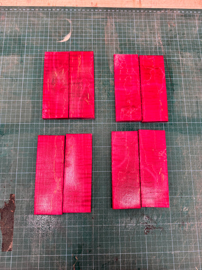 Red Stabilised Curly Maple Scales