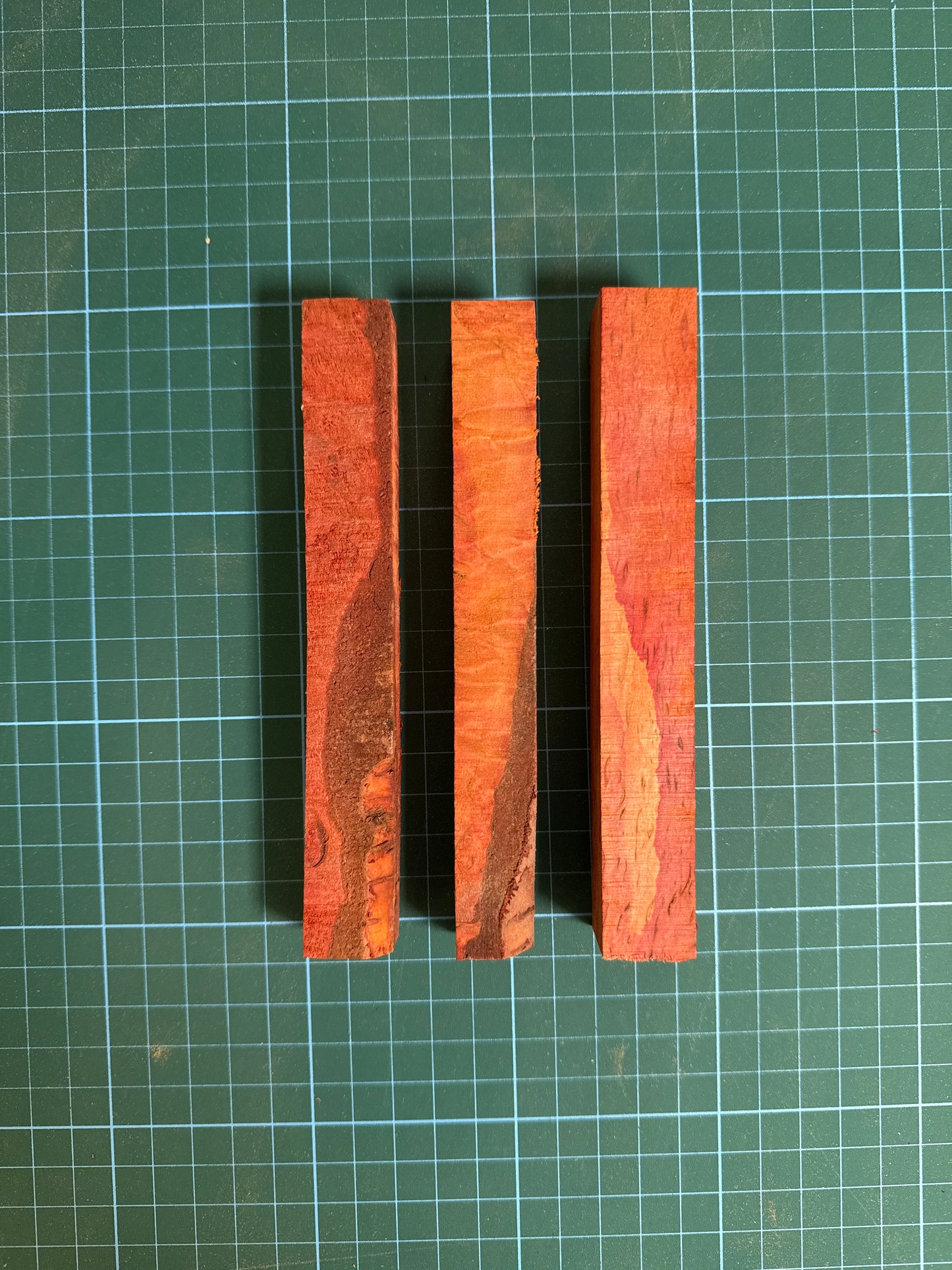 Assorted Orange Stabilised Masur Birch Pen Blanks