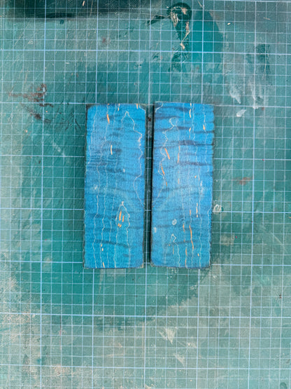 Blue Stabilised Curly Maple Scales
