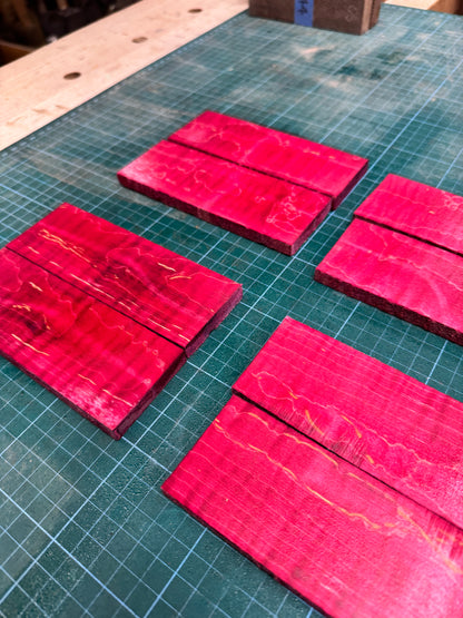 Red Stabilised Curly Maple Scales