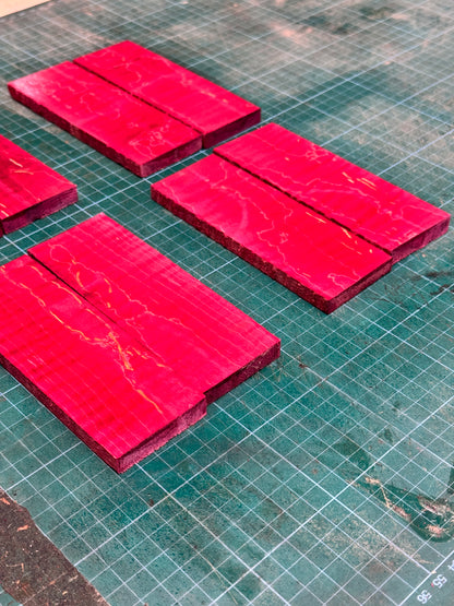 Red Stabilised Curly Maple Scales