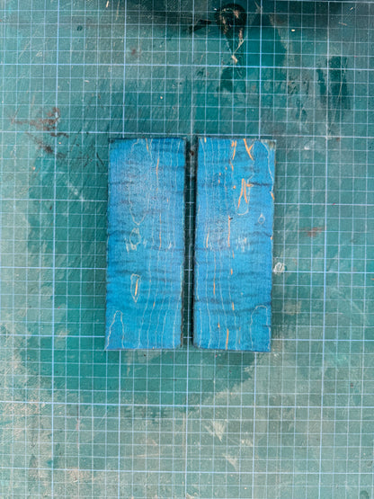 Blue Stabilised Curly Maple Scales