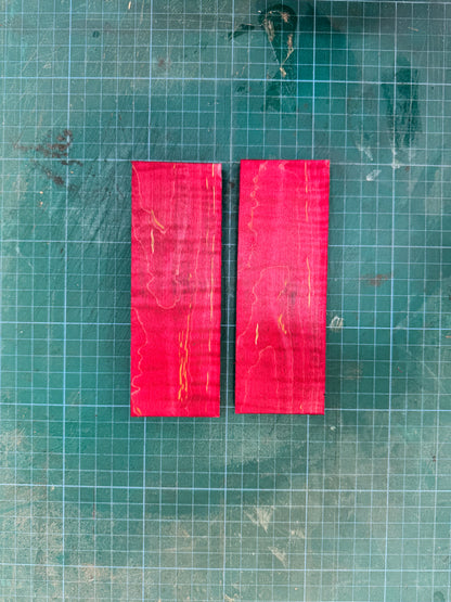 Red Stabilised Curly Maple Scales