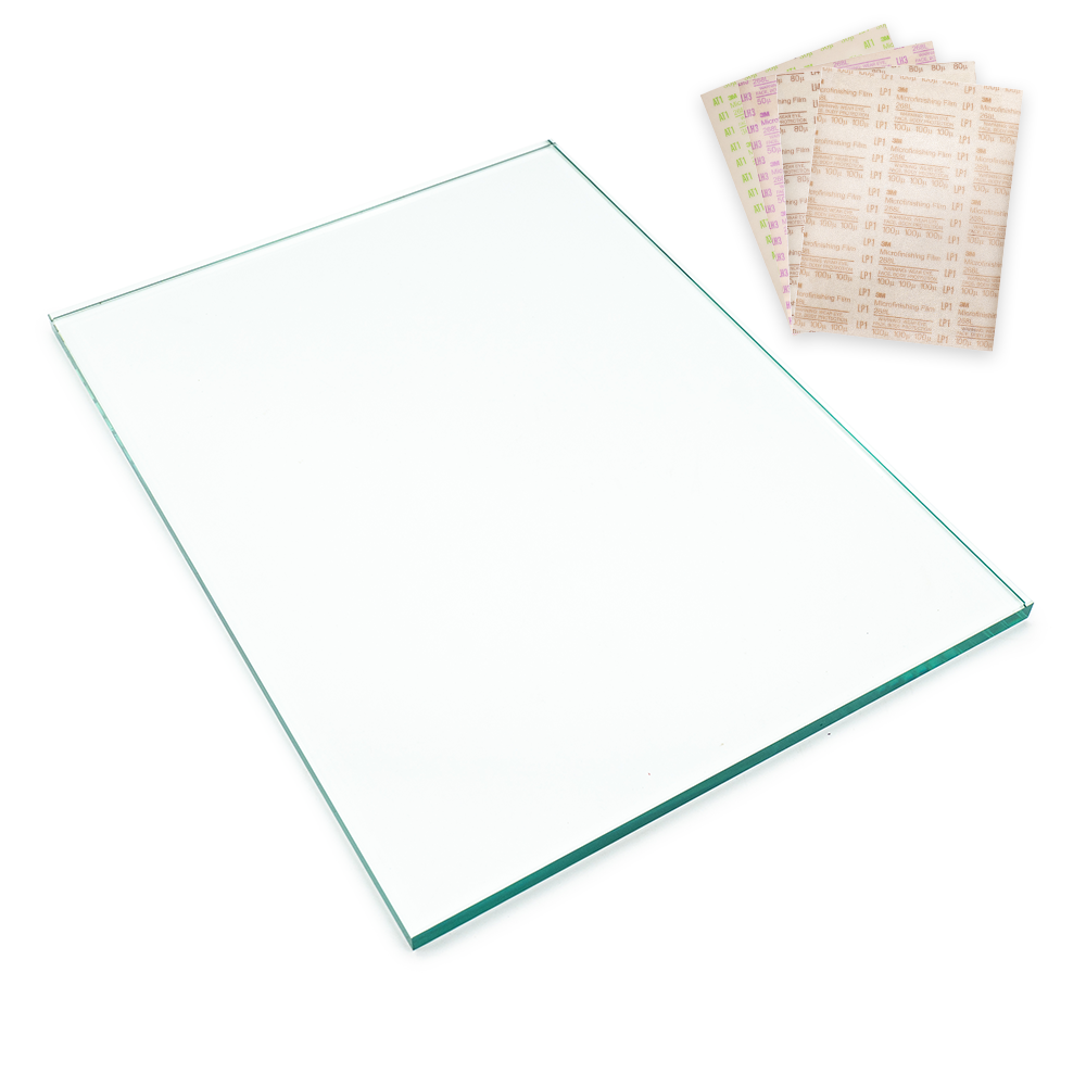 Large Dead Flat Glass sharpening plate with the Coarse four-grade sharpening film pack