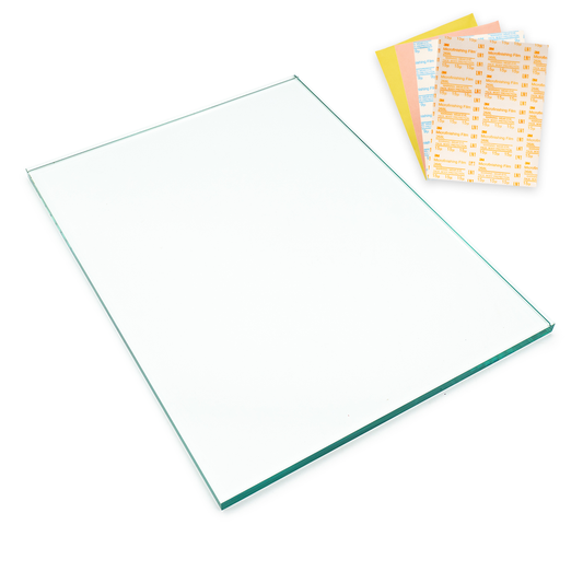 Large Dead Flat Glass sharpening plate with the Fine four-grade sharpening film pack