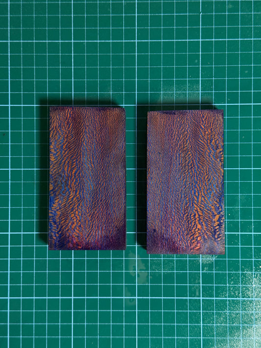 Stabilised Blue London Plane Knife Scales