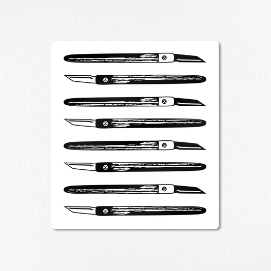 Marking Knife Collection Sticker (White)