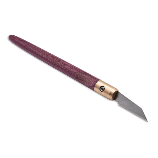 Purpleheart & Bronze Marking Knife