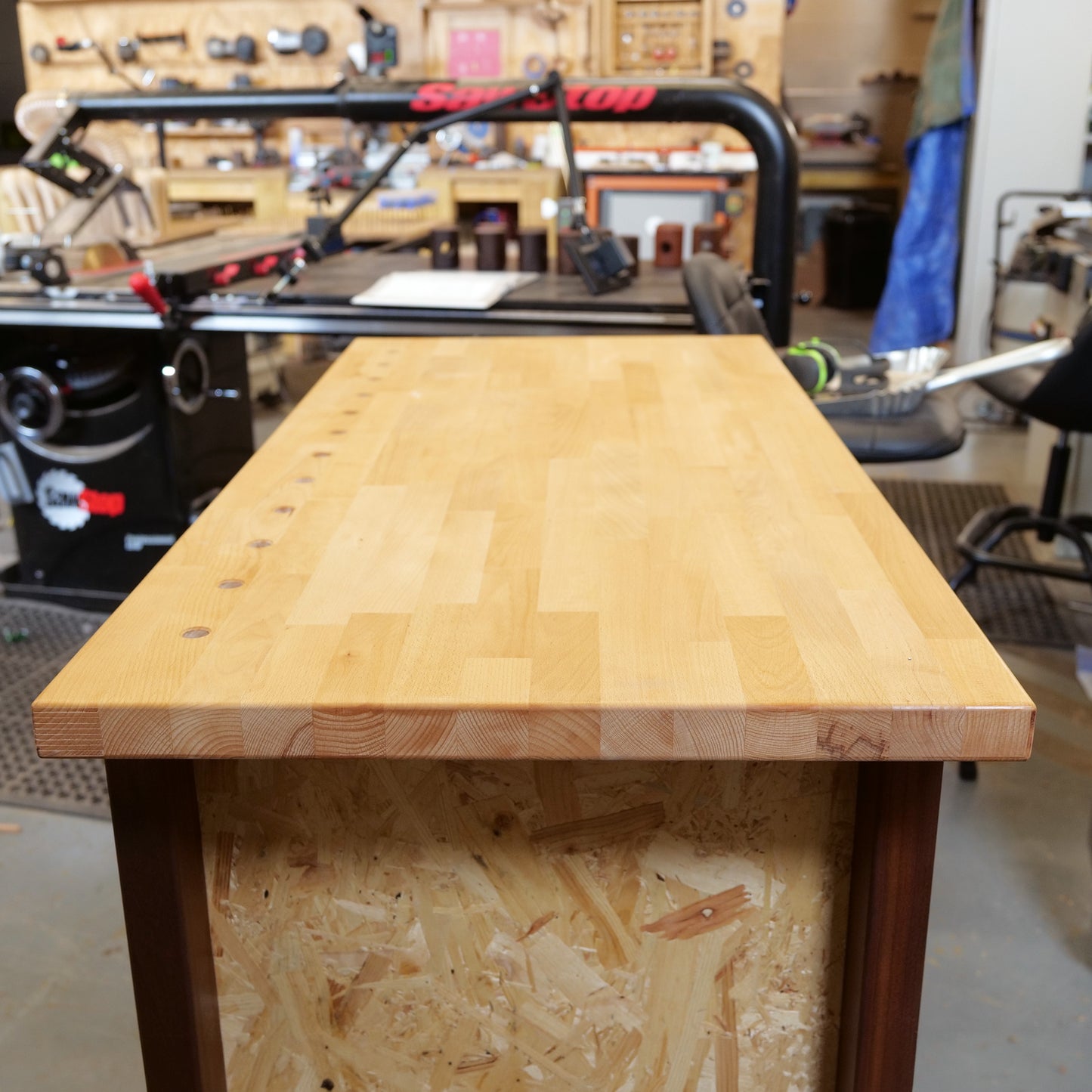 Walnut and Beech Workbench (Collection Only)