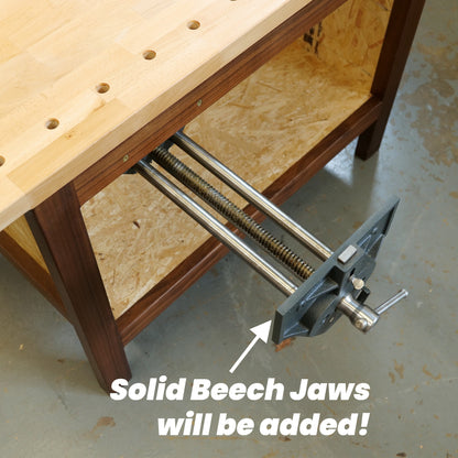 Walnut and Beech Workbench (Collection Only)