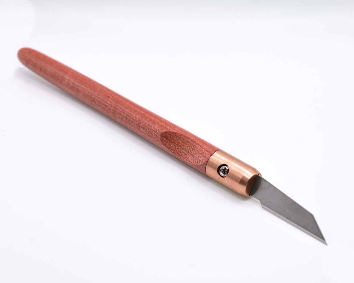Pink Ivory & Copper Marking Knife