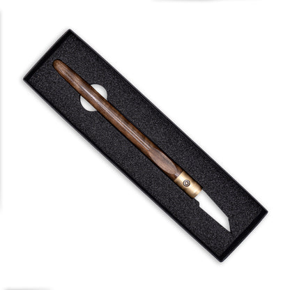 English Walnut & Brass Marking Knife